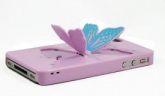 Capa 3D Borboleta para iPhone 4 ou iPhone 4S - lilás